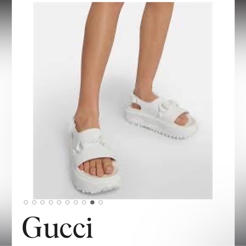 Authentic Gucci Rubber Interlocking Platform Slid… - image 3